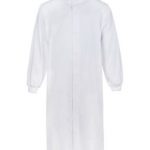 Food Industry Long Sleeve Dustcoat with Mandarin Collar- White